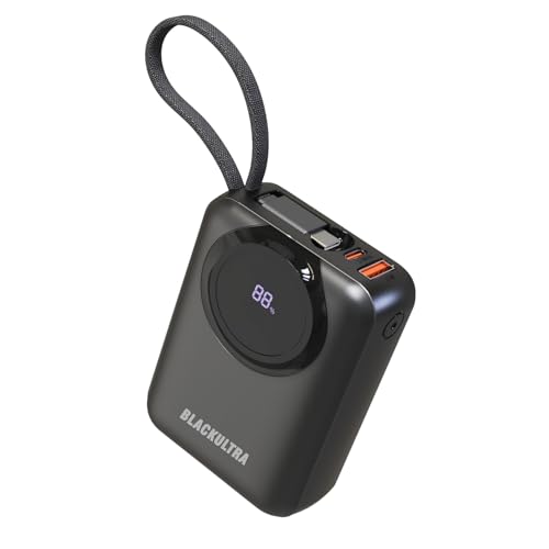 Power Bank Portátil 20000mAh com Display LED, Carregamento Rápido 22.5W PD 3.0 QC 3.0, USB-C Leve Compatível com iPhone 16/15/14/13/12/11, Samsung, Android – Preto