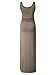 Womens Sleeveless Side Ruched Split Bodycon Maternity Maxi Dress Slim Round Neck Casual Pregnancy Tank Dress Khaki