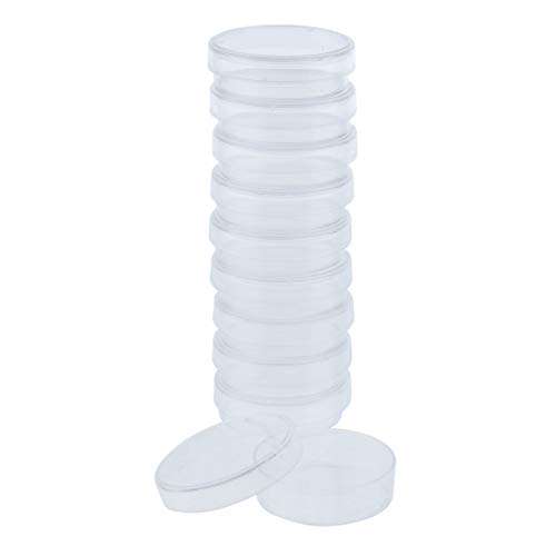 image for D DOLITY Petri Dish Set with Lids 35-90mm (Pack of 10) Plastic, Steril