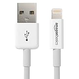 AmazonBasics Lightning to USB A Cable - MFi Certified iPhone Charger - White, 10-Foot
