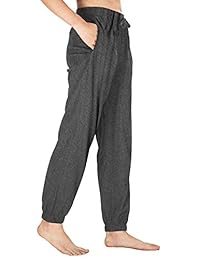 Pantalones de pijama para dama, de algodón, elásticos, con bolsillos