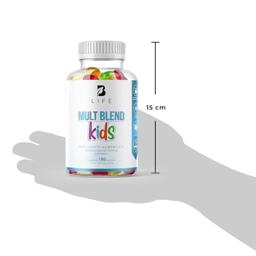 B Life Company Mult Blend Kids Gummies 180 gomitas SIN AZÚCAR añadida. Ingredientes naturales: Vitaminas y Minerales. Mult Blend Kids.