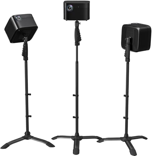 ETHU Projector Floor Stand, One-hand Height Adjustable(94-111cm) Projector Stand Tripod with Safety Lock, Tall Projector Floor Stand Mount with Heavy-Duty Construction for Home, Stage, Office