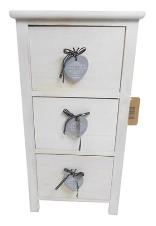 Topfurnishing Shabby Chic 3 Chest Of Drawers Hallway Kids Bedside