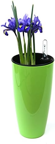Self Watering Planter by MyEasygro for Indoor and Outdoor | Excellent Pot for Flowers, House Plants, Herbs, Vegetables, Seeds | Water Level Indicator | Create an Urban Garden | 24 high x 12cm diameter (Green)