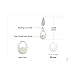 JewelryPalace 925 Sterling Silver Freshwater Cultured 8-9mm White Pearl Dangle Earrings