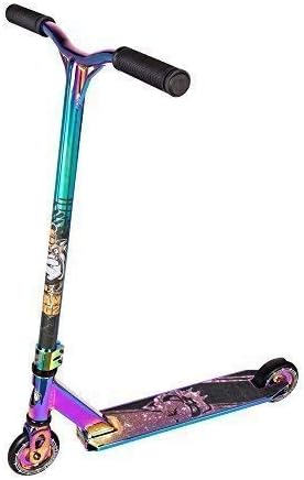 Team Dogz Pro X Stunt Scooter with HIC Compression, Lightweight Aluminium Deck & Solid Core Wheels in Chrome Gold, Rainbow, Matt Black