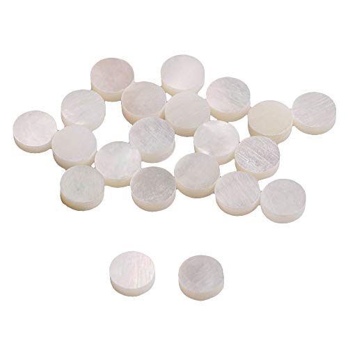 Dtacke 20pc 6mm Thick White Mother of Pearl shell Position Dots for Guitar Fingerboard