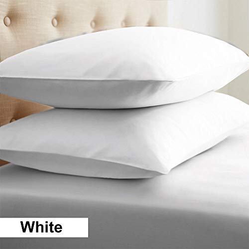 2-Piece- Euroshams ~ Solid Pattern 100% Pima Cotton 500 Thread- Count European Super Soft 2 PC Pillow Cases ( 26 x 26 Inch (66cm x 66cm ) , White)