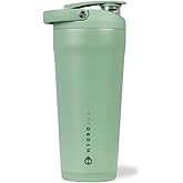 HydroJug 24 oz New Stainless Steel Shaker – Insulated, Leakproof, BPA-Free with Silent Mixing Grate – No Clumps, No Noise – Premium Shaker for Fitness, Sports & Everyday Use, Sage