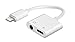 iNassen Lightning to 3.5mm Headphone Jack Adapter, for Iphone 7 Lightning Audio and Charger Adapter Splitter with Charge and Music Aux Headphone Splitter for Iphone 7/7 plus/8/8 plus/X (white)