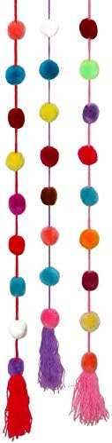 FLEEPS Love Poms - Handmade in Chiapas, Mexico - Colorful, Decorative Home Accents Believed to Bring Love Into Your Home - Small 3-Pack