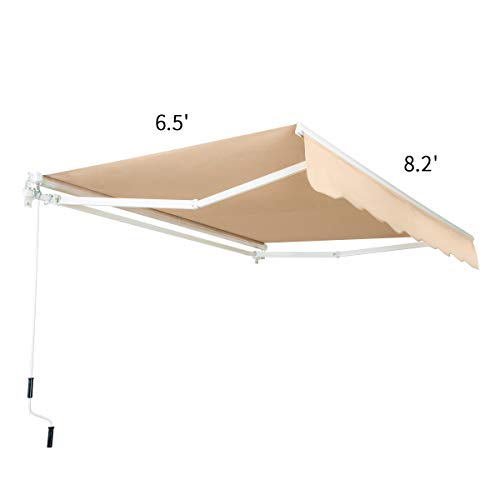 AECOJOY 13'×8' Patio Awning Retractable Sun Shade Awning Cover Outdoor