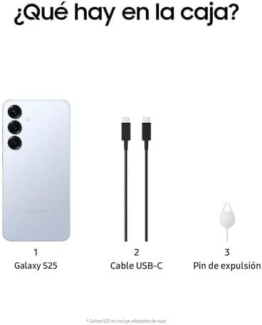 Samsung Galaxy S25 512GB AI Telemóvel, Galaxy AI, 12GB RAM, Câmara de 50MP, Dual SIM, IP68, Garantia do Fabricante 3 Anos + 1 Ano Extra, Cor Azul (Versão Espanhola)