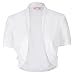 Belle Poque Ruched Short Sleeve Bolero Jacket for Spaghetti Dress (XL,White)
