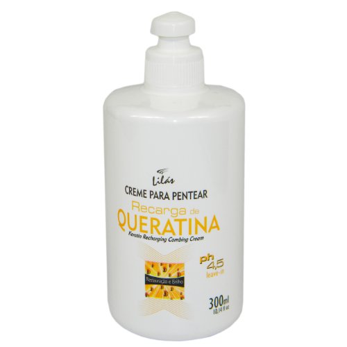 Brazilian Hair Treatment Keratin Recharging Combing Cream (Recarga de Queratina Creme para Pentear) 300ml