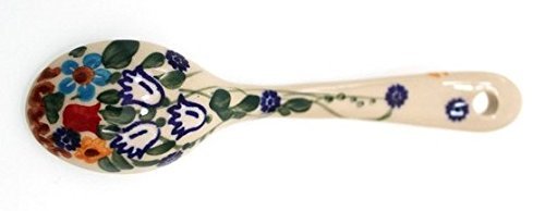 Classic-Polish-Pottery-Hand-Painted-Stoneware-Ceramic-Sugar-Serving-Spoon-064-U-097-U-099 Classic Polish Pottery Hand Painted Stoneware, Ceramic Sugar Serving Spoon, 064-U-097 (U-099)