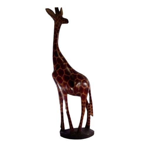 African Art 18" Hand Carved Wood Wooden Giraffe Sculpture