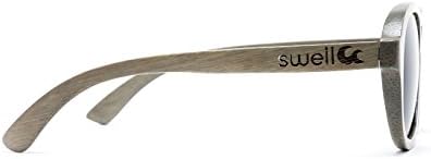 Avalon Platinum Gray Bamboo Sunglasses with Smoke Polarized Lenses