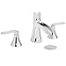Wovier Chrome Waterfall Widespread Bathroom Sink Faucet,Two Handle Three Hole Vessel Lavatory Faucet,Basin Mixer Tap