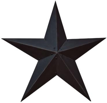 Plaques & Wall Art - First of a Kind Black Barn Star Outdoor Decoration - Large Metal Farmhouse Black Star - Americana Exterior Decor - House Wall-Hanging Stars Decor (Black, 24'')