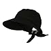 JFH Women's Classic Quintessential Sun Wide Visor Hat in Sold Bold Colors (Black)