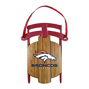Denver Broncos Metal Sled Ornament