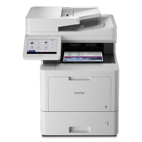 Brother MFC‐L9610CDN Enterprise Color Laser All‐in‐One Printer with Fast Printing, Large Paper Capacity, and Advanced Security Features, White