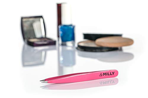 Pointed Tweezers | Stainless Steel | Perfectly Aligned Hand-Filed Point Tip Precision Tweezers | For Ingrown Hair, Eyebrows, Facial Hair, Splinters, Ticks and Glass Removal | For Men and Women | Pink - Thumbnail 5