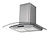 Kitchen Bath Collection 30-inch Wall-mounted Stainless Steel Range Hood with Arched Tempered Glass & Touch Screen Control Panel, Carbon filters included.