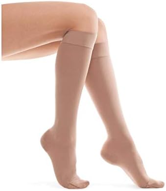Compression Medical Knee Socks with Compression Force 18-22 mmHg Better Blood Circulation, Prevent Blood Clots, Speed Up Recovery Best Graduated Compression Beige Medium