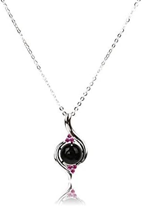 Belihair Black 16" 925 Sterling Silver Necklace with Diffuser Glass Bottle Pendant for Women Girls