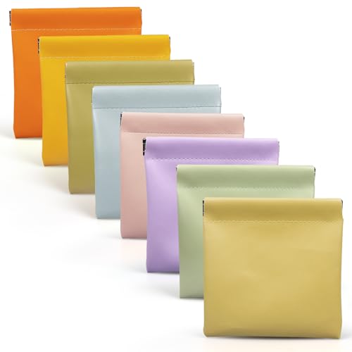 Muswelf 4.72″x4.72″ Small Pouches for Purse, 8PCS Cute Snap Closure Storages, Mini Organizer for Inside Large Makeup Bag, Organize Cosmetic, Lipstick, Jewelry, Coins in Women's Handbag/Tote/Travel