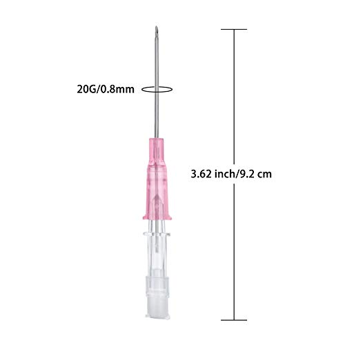 JieyueJewelry 8 Pack Piercing Needles Surgical Steel IV Catheter Needles Fits for Ear Nose Lip Tongue Belly Nipple Tattoo Body Piercing Needles Supply (20 Gauge)