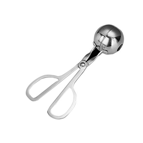 Proshopping 2 Set Stainless Steel Meat Baller, Non-Stick Meatball Scoop Maker, Cake Pop Baller, Cookie Dough Tongs - for Meatball, Cake, Ice Cream, Melon Fruits (Small Size 1.38" + Large Size 1.85") - Thumbnail 6
