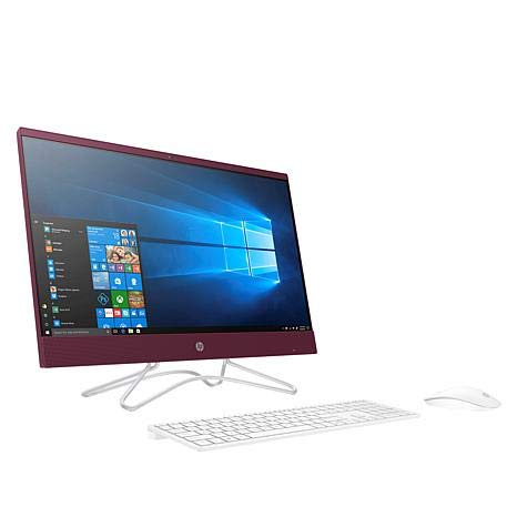 HP All-in-One 21.5″ Full-HD Desktop: Intel Celeron J4005 4GB/1TB/DVDRW/WiFi+BT Camera/Wireless Keyboard & Mouse/Windows 10 Home (New) (Burgundy)