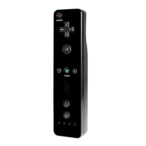 Wii Remote Controller, Wii Game Remote Control with Silicone Case and Wrist Strap for Nintendo Wii and Wii U (Black)