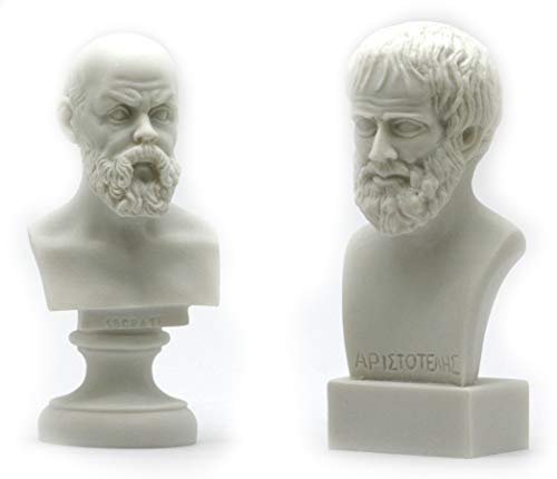 Socrates & Aristotle Greek Philosopher Bust Head Set Statue Sculpture