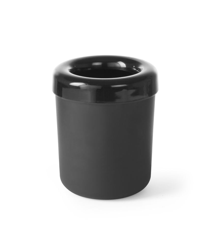HENDI Tabletop litterbin or cutlery holder, black, ⌀130x(H)160 mm