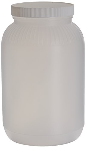 JG Finneran 9-206-2 HDPE Precleaned Wide Mouth Jar with White Polypropylene Closure and F217 Lined, 110-400mm Cap Size, 4000mL Capacity (Pack of 4)