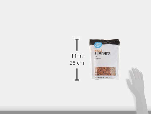 AMAZON BRAND – HAPPY BELLY WHOLE RAW ALMONDS, 48 OUNCE (PACK OF 1)