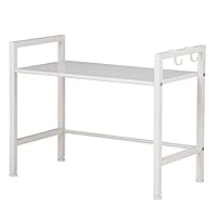 SINGAYE Oven Rack, Double Layer Microwave Rack Shelving Unit Kitchen Storage Racks,Countertop Storage Shelves,White