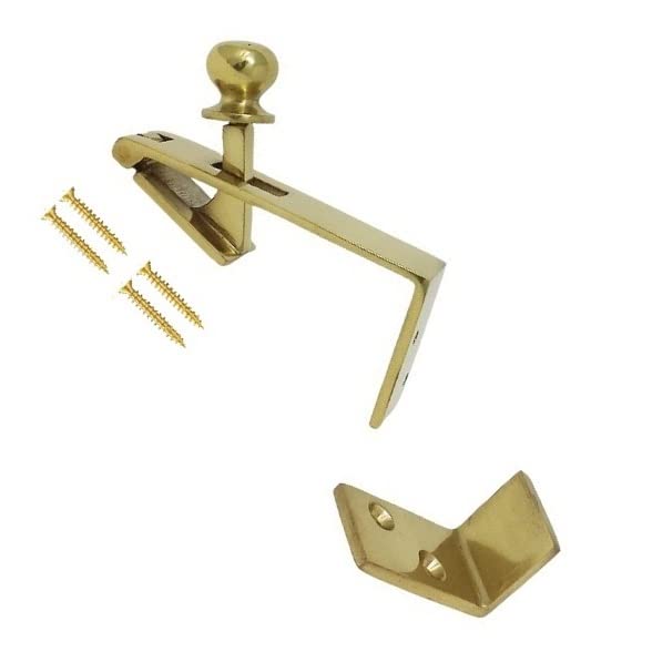 TERF® Polished Brass Counter Flap Catch and Stay Bar Shop Counterflap Catch including Fixing Screw - Pack of 1