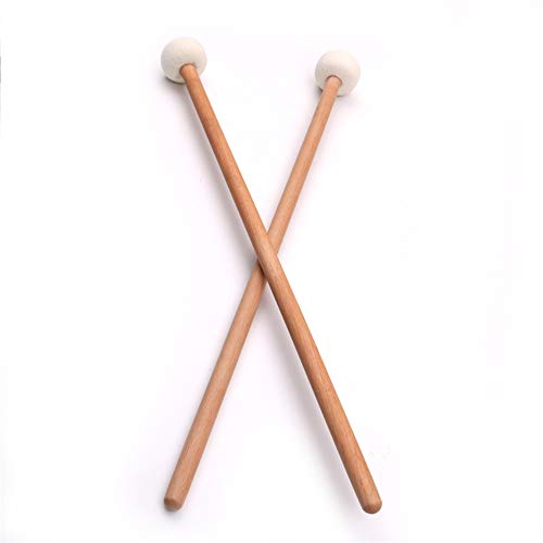 OUYAWEI Fashion for 2pcs Timpani Mallet Drumstick Felt Head Wood Handle Anti-Slip Bass Drum Sticks Indispensable Accessory for Musical Instrument - Thumbnail 5