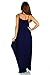 Simply Ravishing Casual Maxi Boho Harem Spaghetti Strap Dress, X-Large, Navy