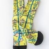 Airplane Chart Map Socks for Commercial Pilots and Plane Enthusiasts