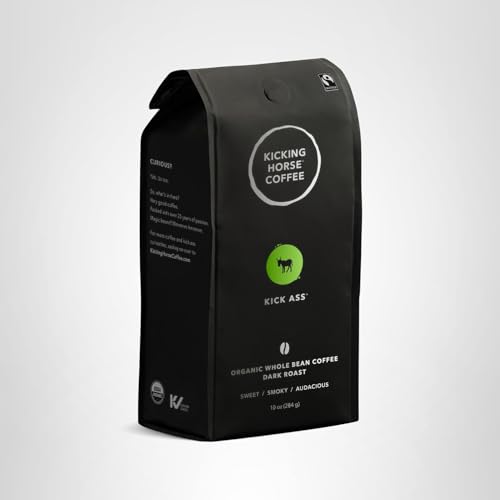 KICKING HORSE COFFEE, KICK ASS, DARK ROAST, WHOLE BEAN, 10 OZ