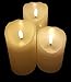 EGI - Set of 3 Flickering Real Wick Flameless Candles with Remote Control and Timer - Realistic Led Candles - Made with Real Wax