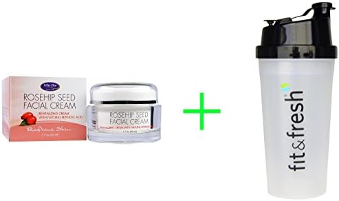 Life Flo Health, Rosehip Seed Facial Cream, 1.7 oz (50 ml)(2 PACK),Vitaminder, Power Shaker Bottle, 20 oz Bottle