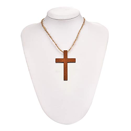LANBEIDE Bulk 100 Pieces Wood Cross Charms Pendants for Jewelry Making DIY Natural Wood Cross Party Crafts DIY Jewelry Projects - Thumbnail 4